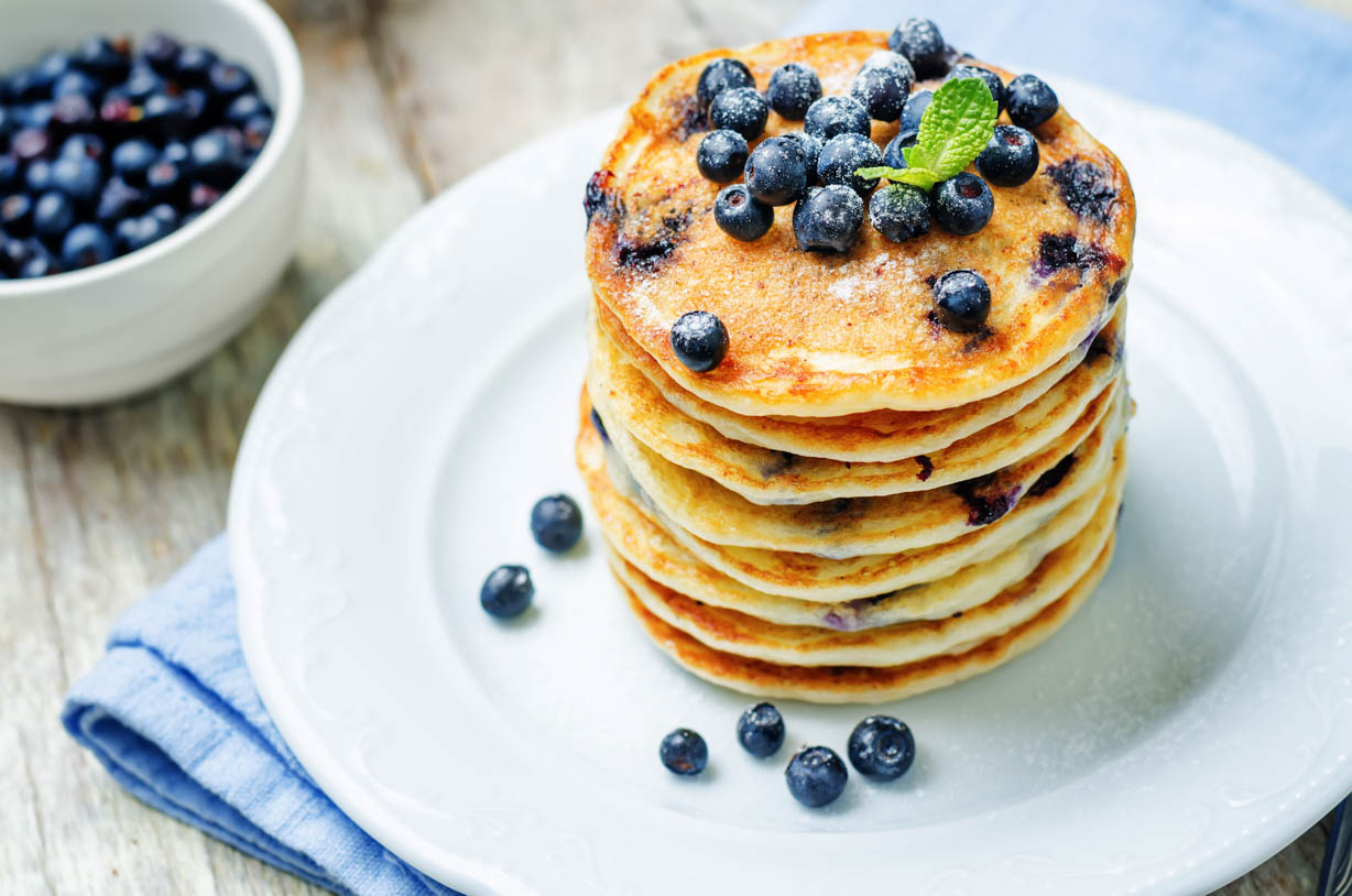 Blueberry protein pancakes